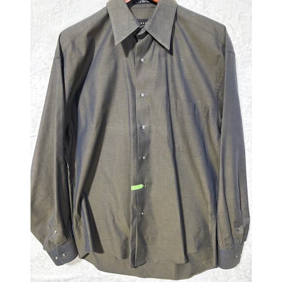 BARACUTA Men's Navy-Olive two-tone Long Sleeve Button Dress Shirt | Size M - Picture 1 of 7